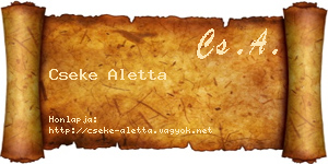 Cseke Aletta névjegykártya